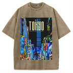 Where Tradition Meets The Future Tokyo night view Vintage Washed T-shirt