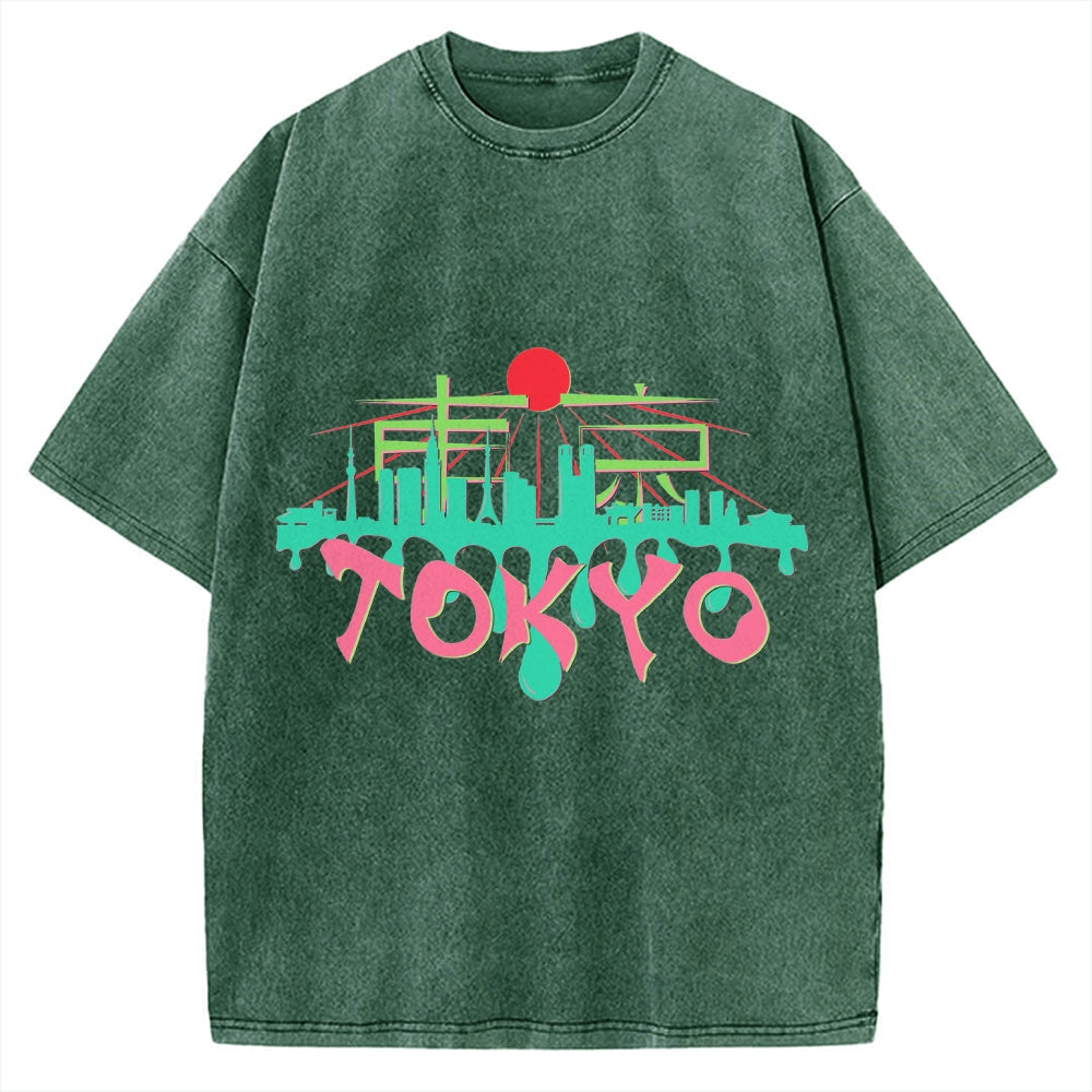 Japan Tokyo Kanji Vintage Washed T-shirt