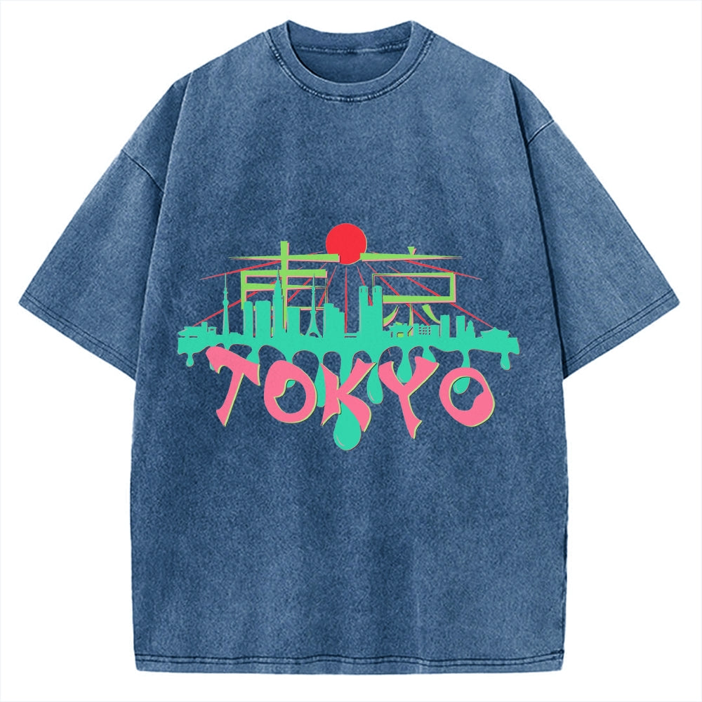 Japan Tokyo Kanji Vintage Washed T-shirt