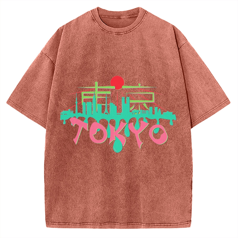 Japan Tokyo Kanji Vintage Washed T-shirt
