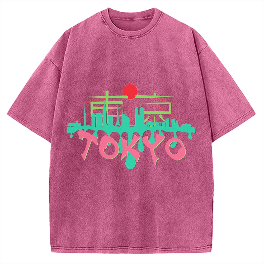 Japan Tokyo Kanji Vintage Washed T-shirt