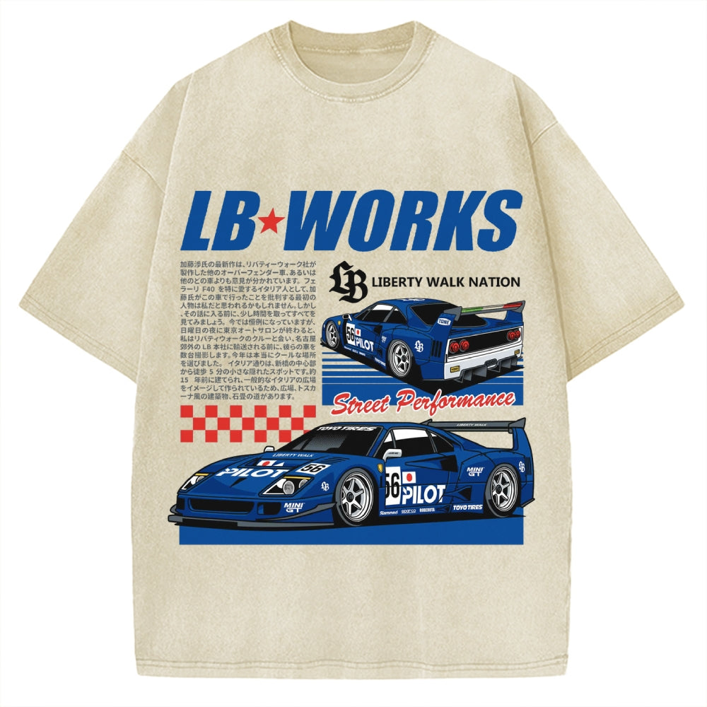 Japanese Super Racing Car Vintage Washed T-shirt