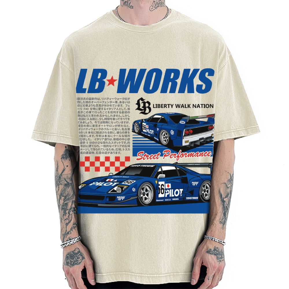 Japanese Super Racing Car Vintage Washed T-shirt