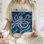 Unisex Yayoi Kusama Octopus Printed Washed Tee