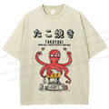 Unisex Takoyaki Octopus Balls Printed Washed Tee