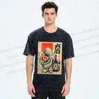 Unisex Octopus With Bottle Printed Washed Tee