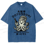 Unisex Osaka Octopus Printed Washed Tee