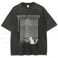 Unisex Meow Division Printed Washed Tee