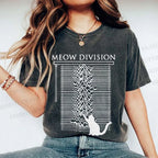 Unisex Meow Division Printed Washed Tee