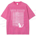 Unisex Meow Division Printed Washed Tee