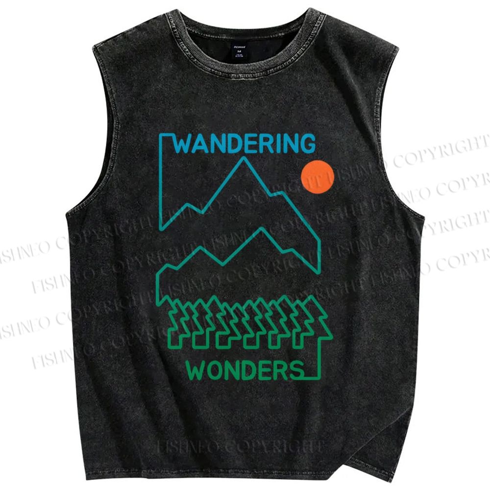 Unisex Wandering Printed Washed Tank Top