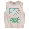 Unisex Wandering Printed Washed Tank Top