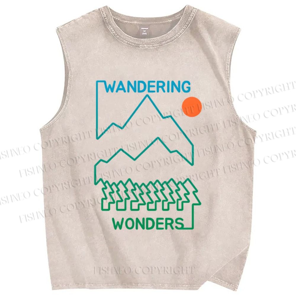 Unisex Wandering Printed Washed Tank Top