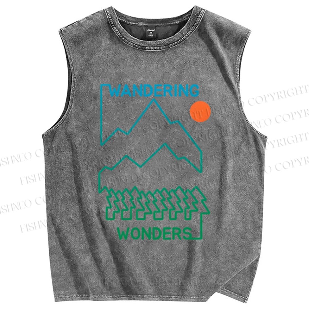 Unisex Wandering Printed Washed Tank Top