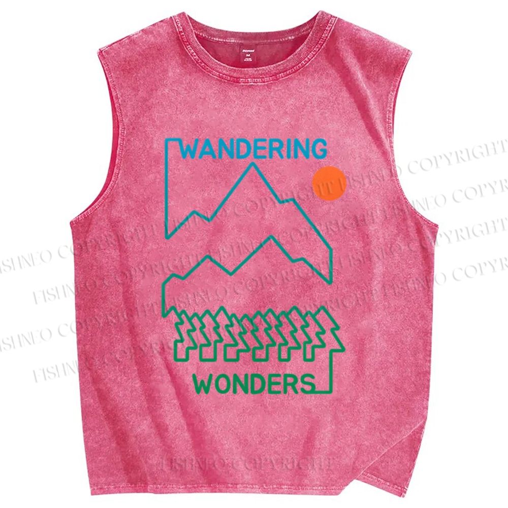 Unisex Wandering Printed Washed Tank Top