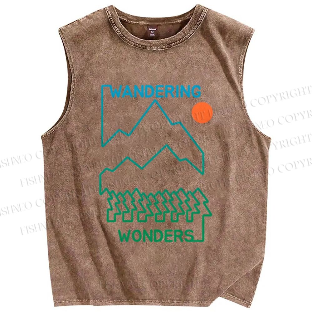 Unisex Wandering Printed Washed Tank Top