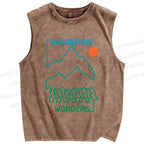Unisex Wandering Printed Washed Tank Top