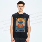 Unisex Ramen Printed Washed Tank Top