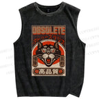 Unisex Obsolete Printed Washed Tank Top