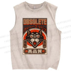 Unisex Obsolete Printed Washed Tank Top