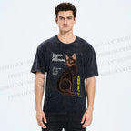 Unisex Osaka Cat Printed Washed Tee