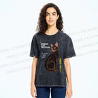 Unisex Osaka Cat Printed Washed Tee