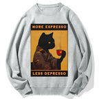 More Espresso Less Depresso Retro Cotton Sweatshirt