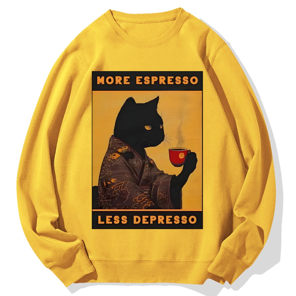 More Espresso Less Depresso Retro Cotton Sweatshirt