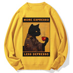 More Espresso Less Depresso Retro Cotton Sweatshirt