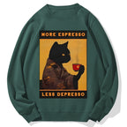 More Espresso Less Depresso Retro Cotton Sweatshirt