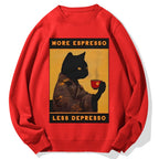 More Espresso Less Depresso Retro Cotton Sweatshirt