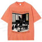 Unisex Return To Bed Cat Printed Washed Tee