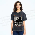 Unisex Return To Bed Cat Printed Washed Tee
