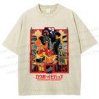 Unisex Japanese Cowboy Bebop Printed Washed Tee