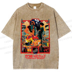 Unisex Japanese Cowboy Bebop Printed Washed Tee