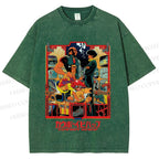 Unisex Japanese Cowboy Bebop Printed Washed Tee
