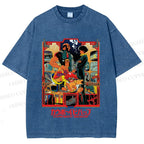 Unisex Japanese Cowboy Bebop Printed Washed Tee