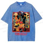 Unisex Japanese Cowboy Bebop Printed Washed Tee