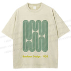 Unisex Bauhaus Design Printed Washed Tee