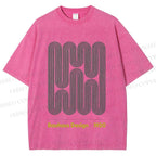 Unisex Bauhaus Design Printed Washed Tee