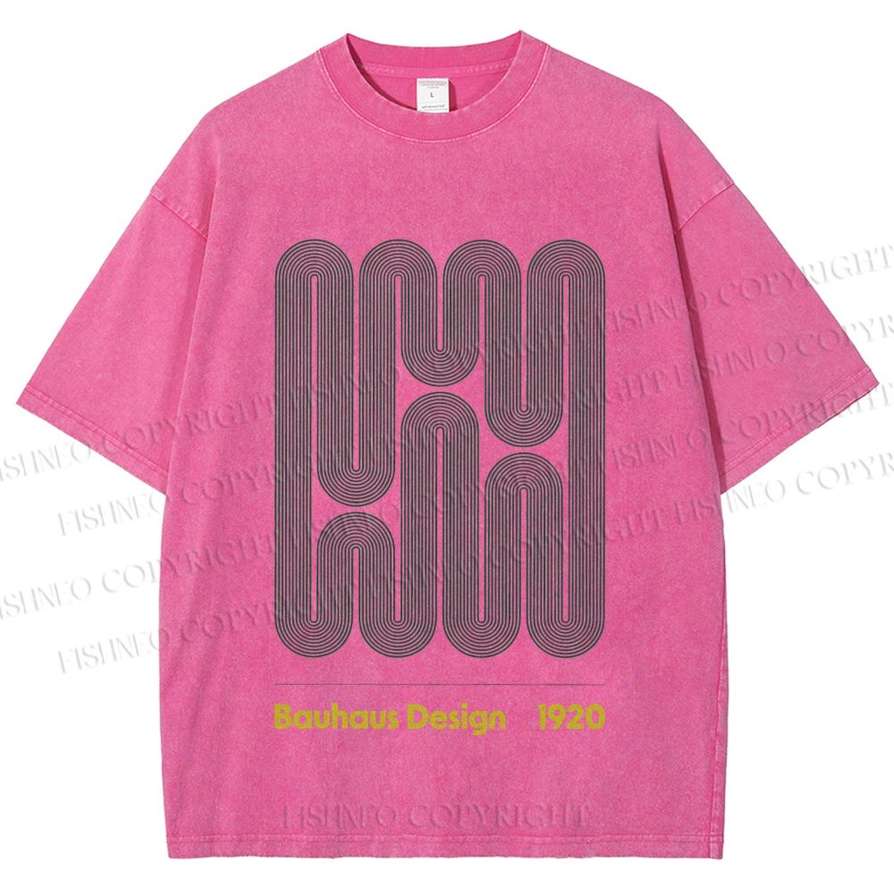 Unisex Bauhaus Design Printed Washed Tee