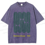 Unisex Bauhaus Design Printed Washed Tee