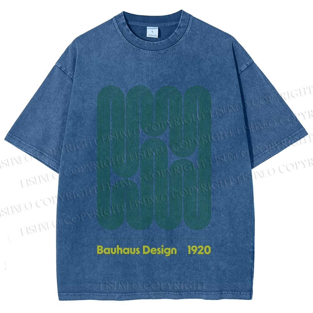 Unisex Bauhaus Design Printed Washed Tee