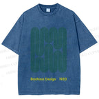 Unisex Bauhaus Design Printed Washed Tee