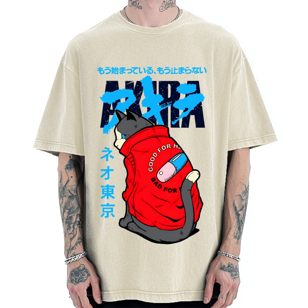 Neo Tokyo Cat Vintage Washed T-shirt