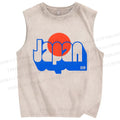 Unisex Japan Printed Washed Tank Top