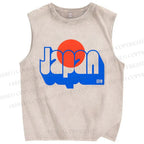 Unisex Japan Printed Washed Tank Top