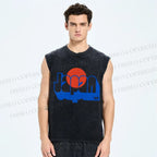 Unisex Japan Printed Washed Tank Top