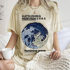 Unisex Ocean Waves Printed Washed Tee