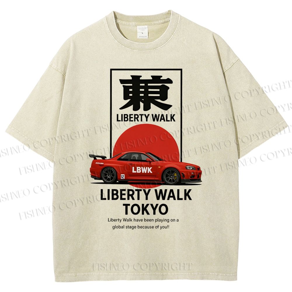 Unisex Liberty Walk Tokyo Printed Washed Tee